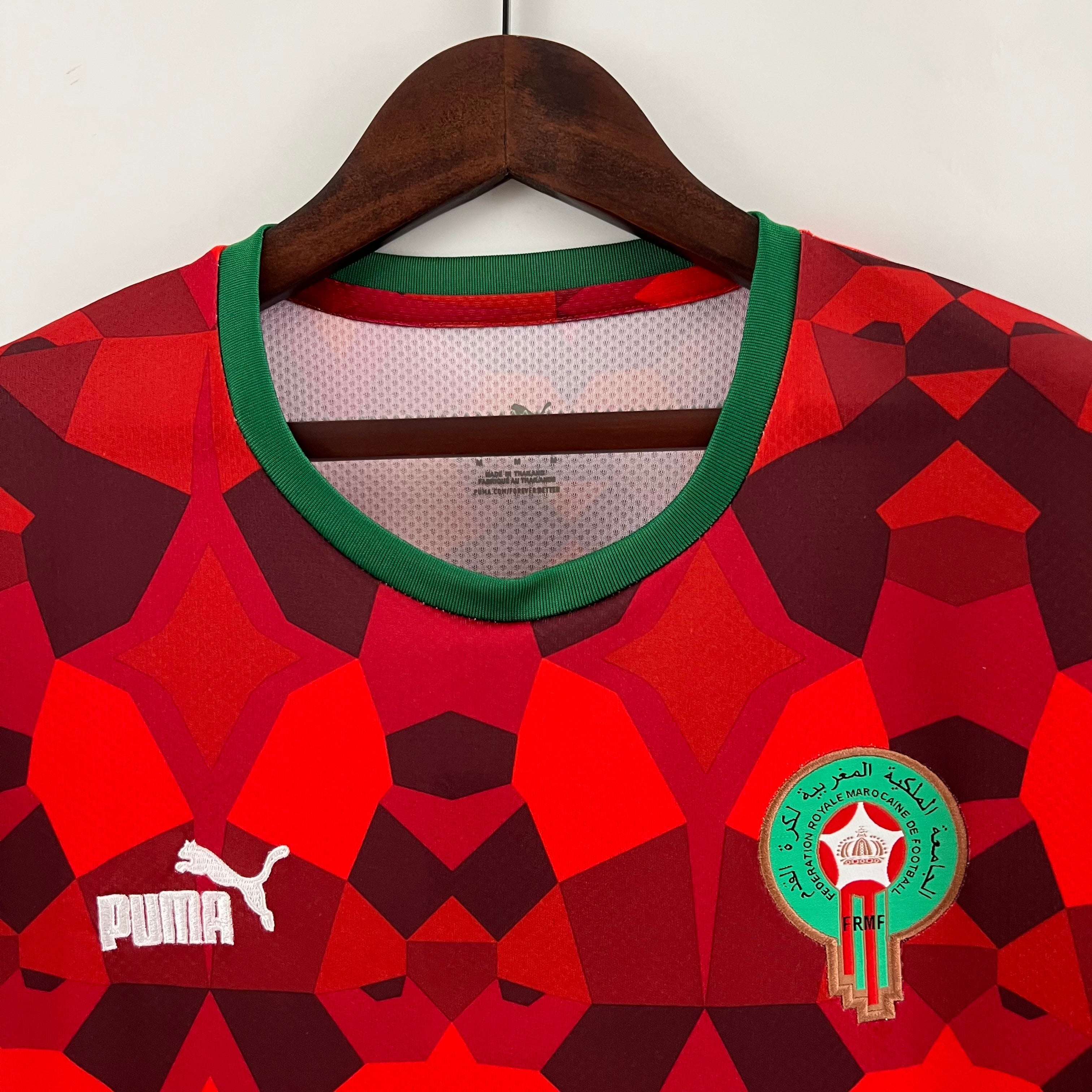 Maillot Maroc Rouge Collection CAN 23/24 Mosaïque By Maroco